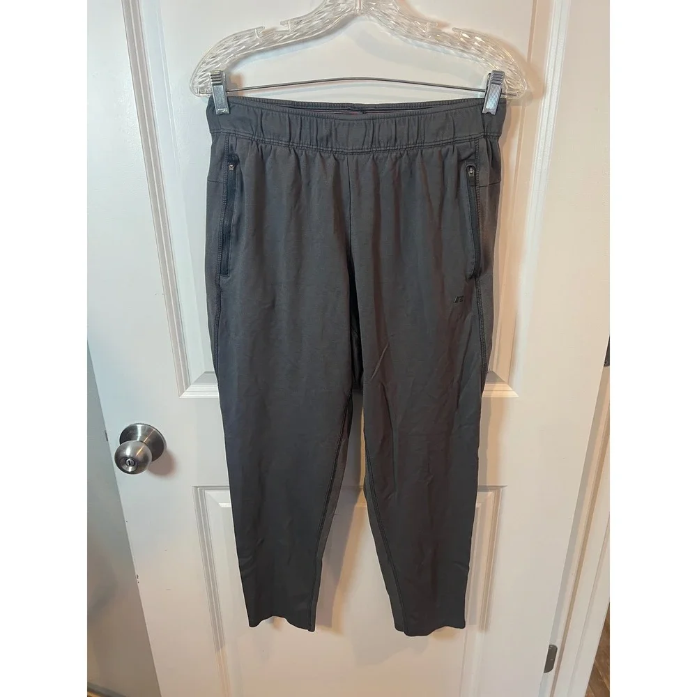 Russell Mens Athletic Pants Zipper Pockets Dark Gray Size M